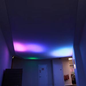 Натяжной потолок с подсветкой в зале (11)