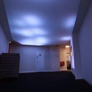 Натяжной потолок с подсветкой в зале (15)