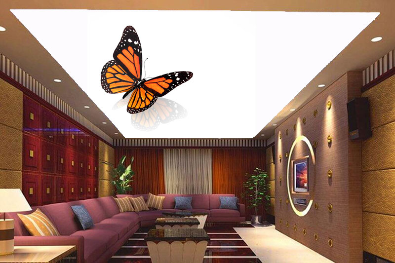 Натяжной потолок 3Д бабочка
