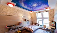 Натяжные потолок с фотопечатью "Звездное небо" 10 м²